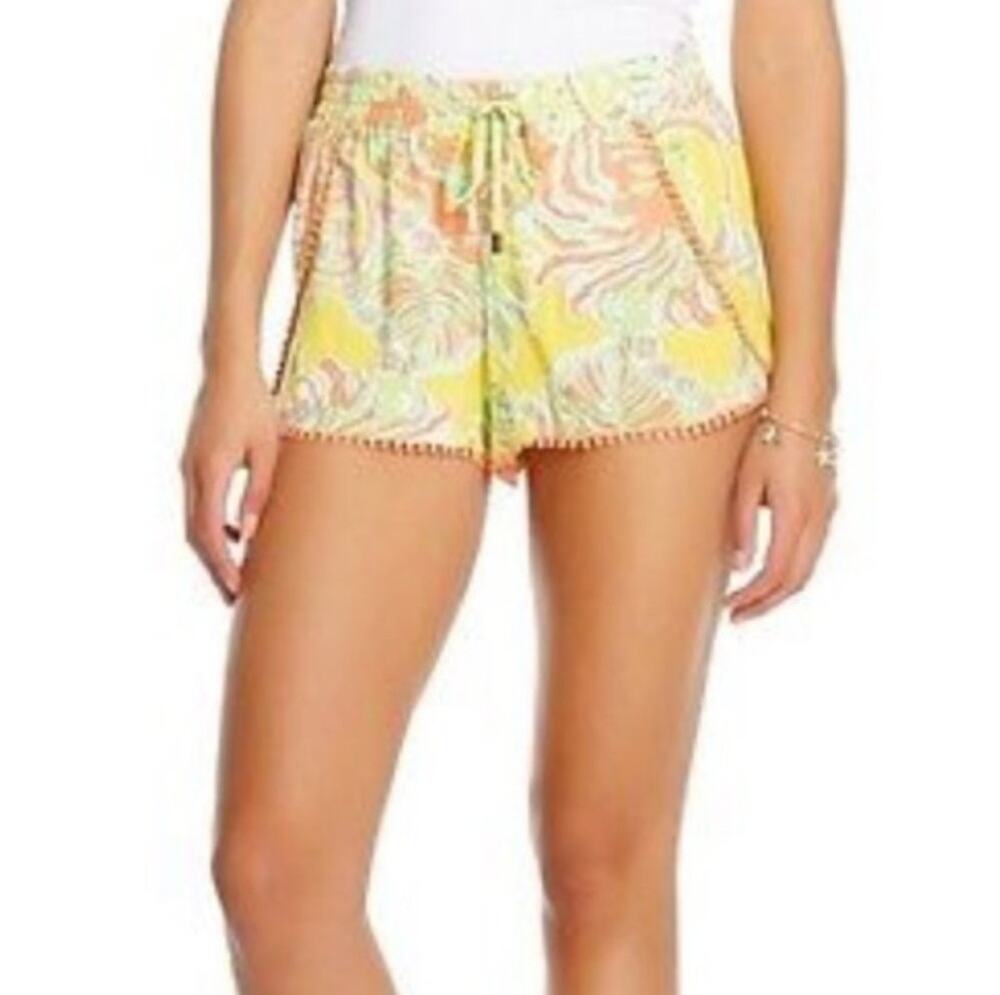 Lilly Pulitzer x Target Happy Place Drawstring Orange & Yellow Shorts Women's XL